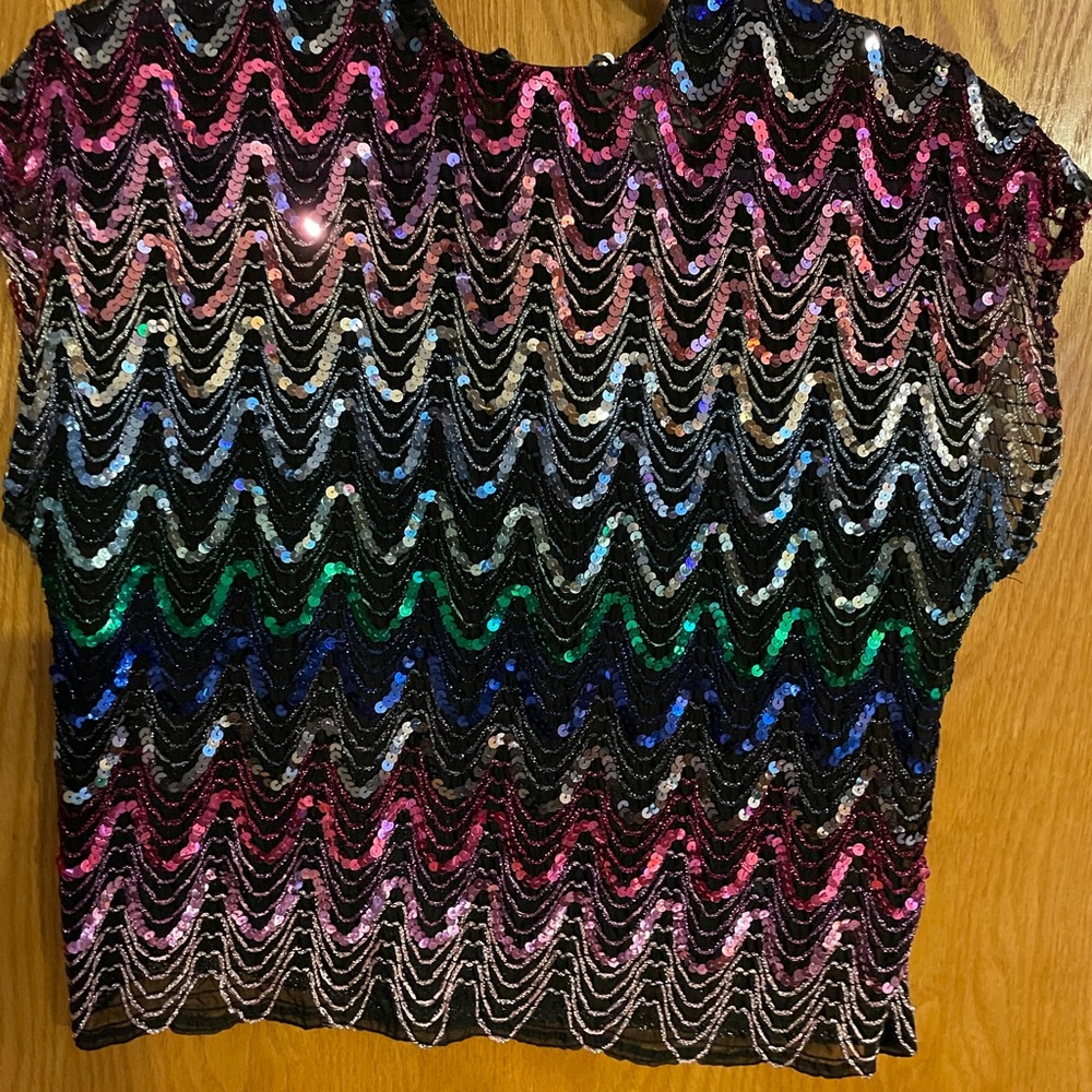 Pearlette Multi Color Sequin Top